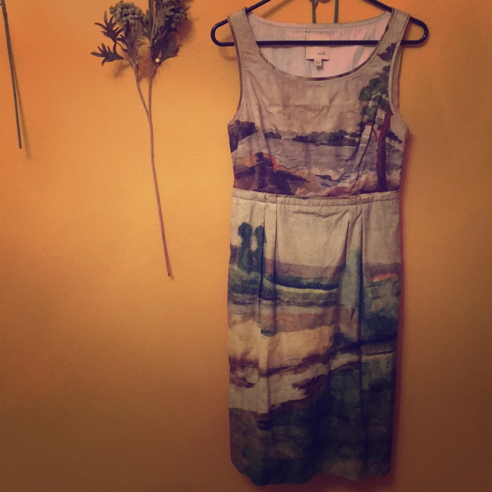 Pleated ‘Monet’ Art Print dress